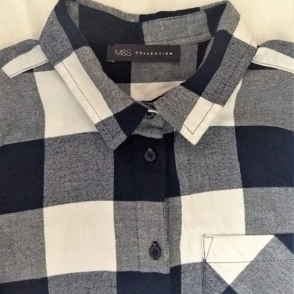 Marks & Spencer Collection ombre checks button down shirt - Picture 4 of 5